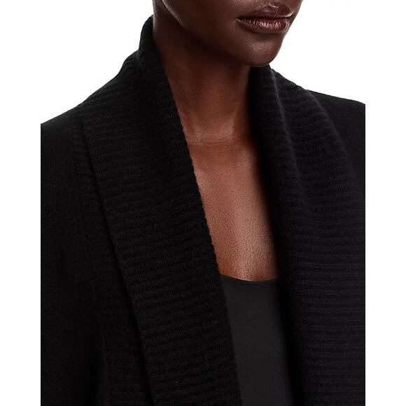 C by Bloomingdale's Cashmere Cable Knit Shawl-Collar Open Front Cardigan Size XS - Picture 5 of 6